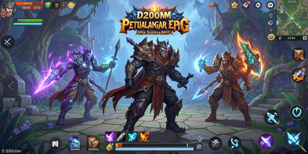 Tampilan gameplay D200M dengan pertarungan seru dan karakter yang menawan.