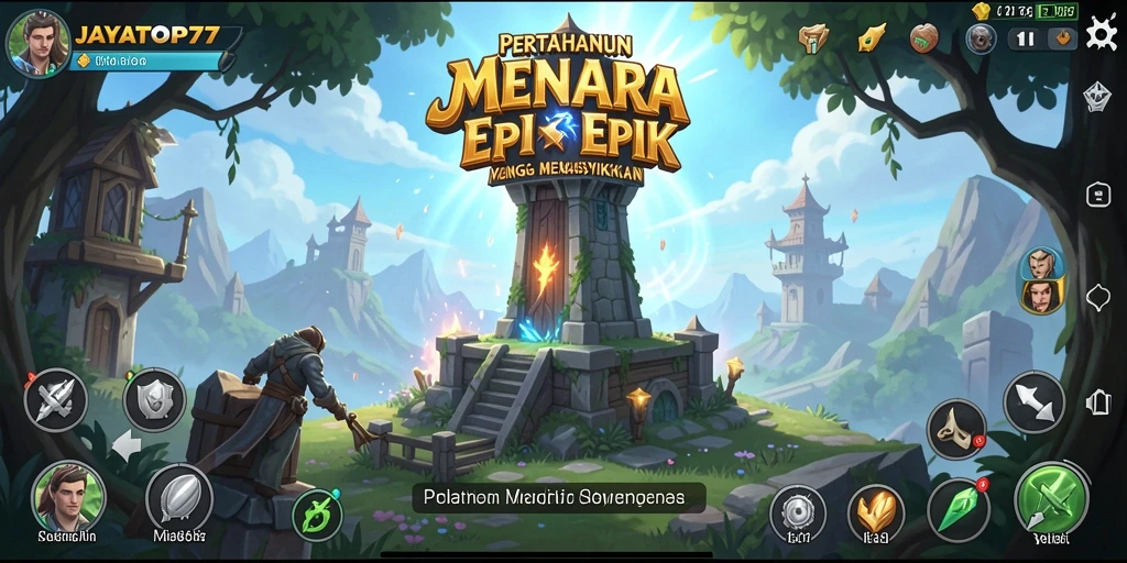 Tampilan gameplay menara pertahanan yang mendebarkan di JAYATOP77.