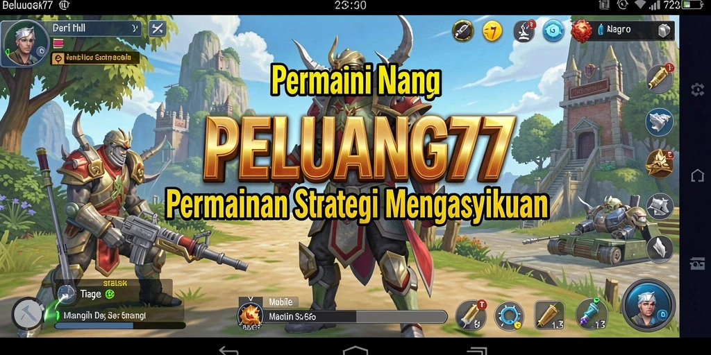 Tampilan gameplay PELUANG77 dengan aksi strategi yang seru.